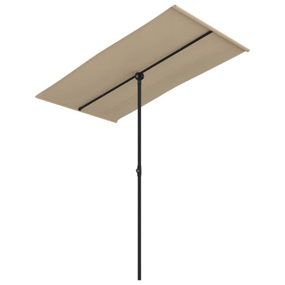 vidaXL Parasol d'extérieur avec mât en aluminium 180x110 cm Taupe