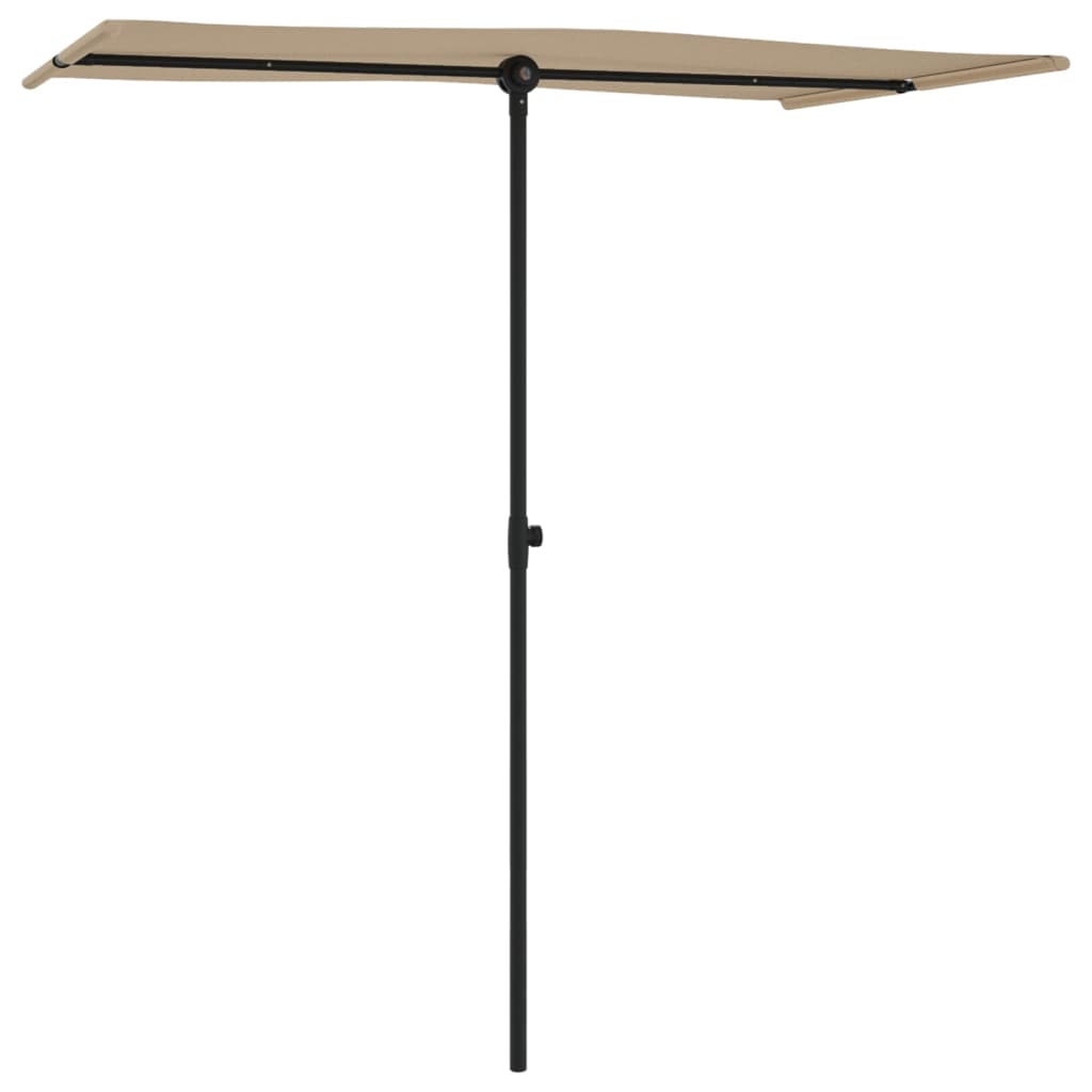 vidaXL Parasol d'extérieur avec mât en aluminium 180x110 cm Taupe