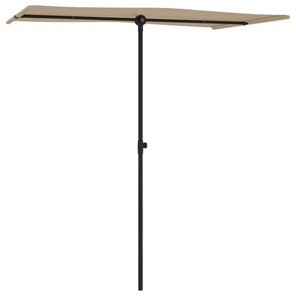 vidaXL Parasol d'extérieur avec mât en aluminium 180x110 cm Taupe