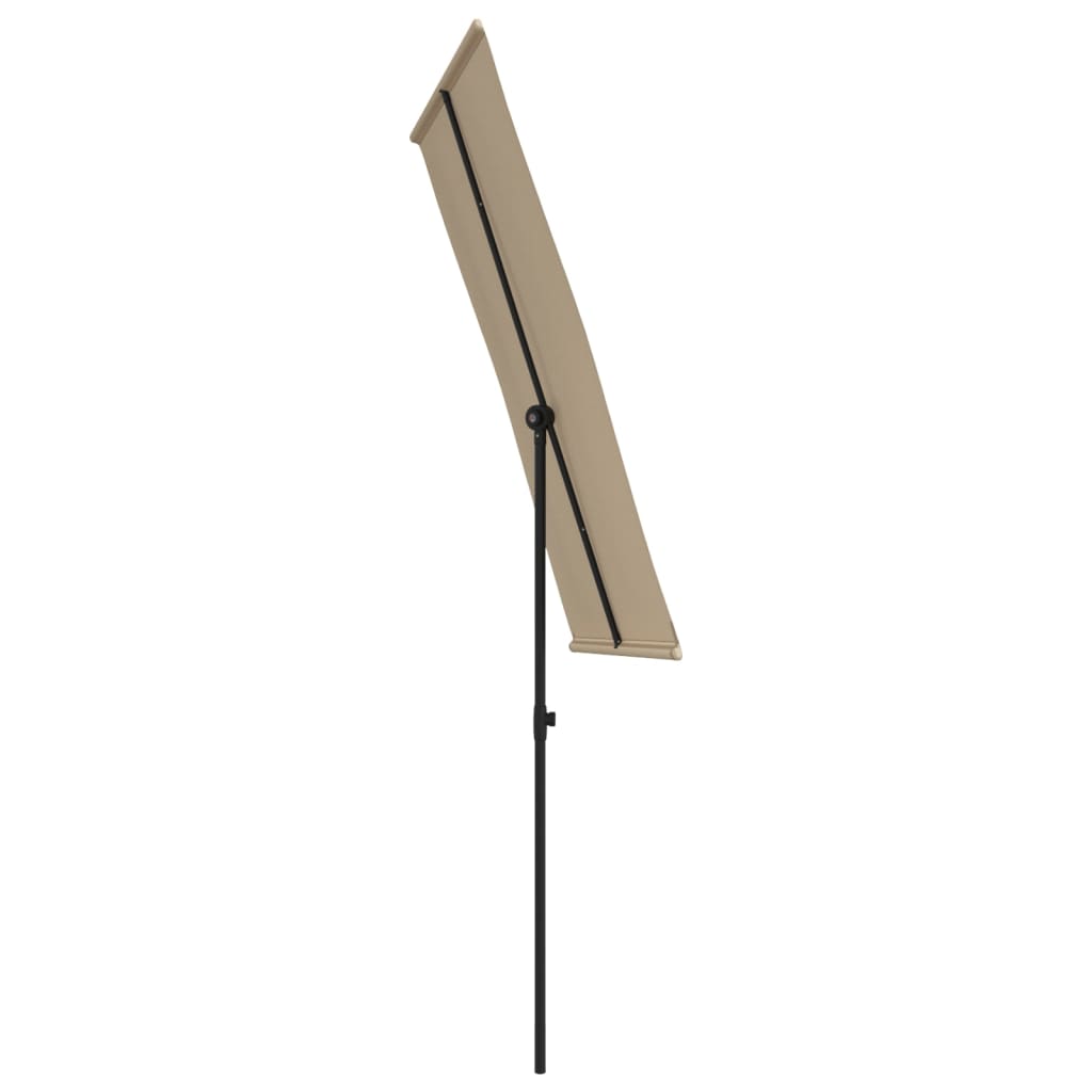 vidaXL Parasol d'extérieur avec mât en aluminium 180x110 cm Taupe