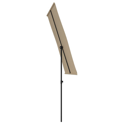 vidaXL Parasol d'extérieur avec mât en aluminium 180x110 cm Taupe