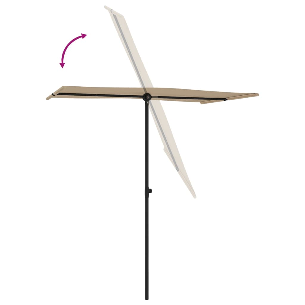 vidaXL Parasol d'extérieur avec mât en aluminium 180x110 cm Taupe