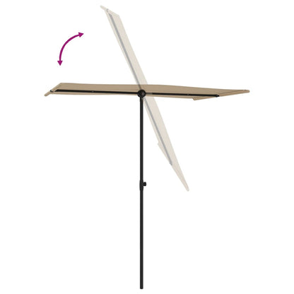 vidaXL Parasol d'extérieur avec mât en aluminium 180x110 cm Taupe