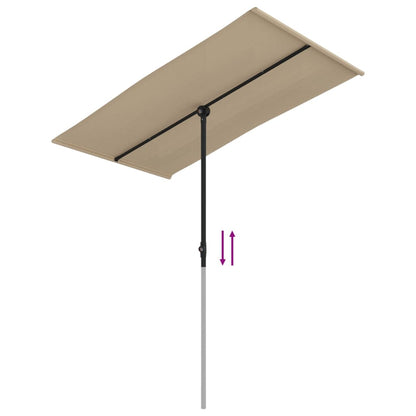 vidaXL Parasol d'extérieur avec mât en aluminium 180x110 cm Taupe
