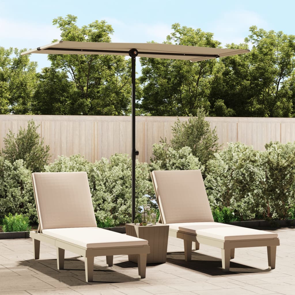 vidaXL Parasol d'extérieur avec mât en aluminium 180x110 cm Taupe