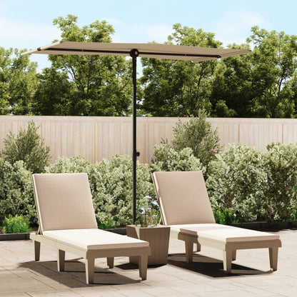 vidaXL Parasol d'extérieur avec mât en aluminium 180x110 cm Taupe