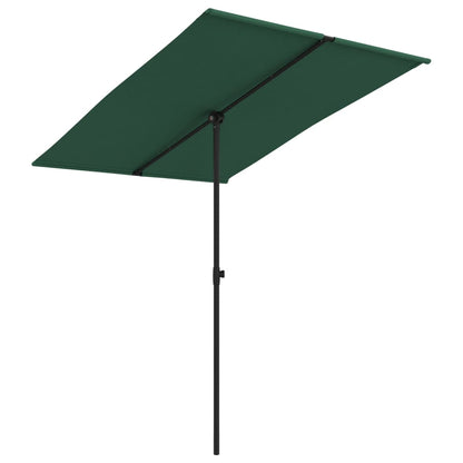 vidaXL Parasol d'extérieur avec mât en aluminium 2x1,5 m Vert