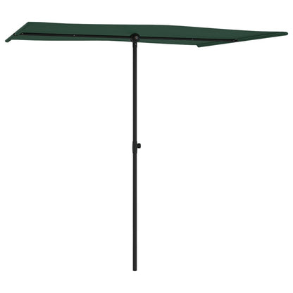 vidaXL Parasol d'extérieur avec mât en aluminium 2x1,5 m Vert
