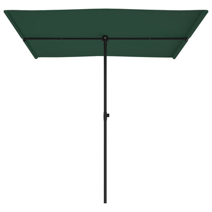 vidaXL Parasol d'extérieur avec mât en aluminium 2x1,5 m Vert