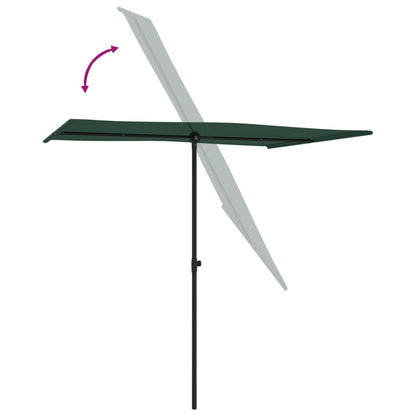 vidaXL Parasol d'extérieur avec mât en aluminium 2x1,5 m Vert