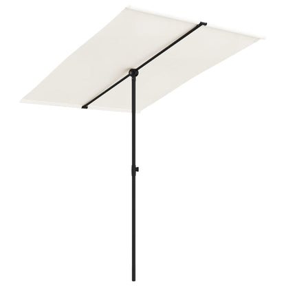 vidaXL Parasol d'extérieur avec mât en aluminium 2x1,5 m Blanc sable