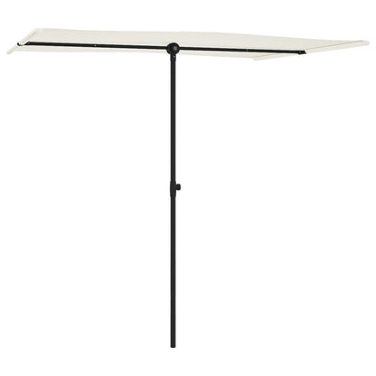 vidaXL Parasol d'extérieur avec mât en aluminium 2x1,5 m Blanc sable