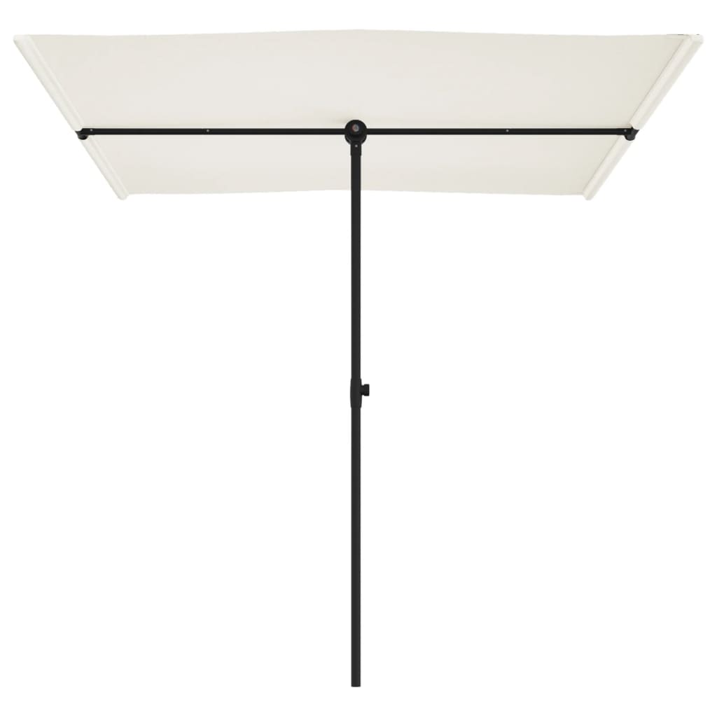 vidaXL Parasol d'extérieur avec mât en aluminium 2x1,5 m Blanc sable