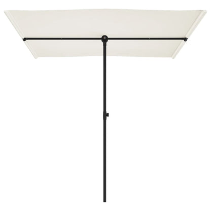 vidaXL Parasol d'extérieur avec mât en aluminium 2x1,5 m Blanc sable