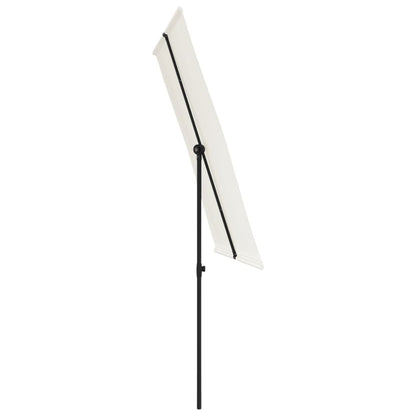 vidaXL Parasol d'extérieur avec mât en aluminium 2x1,5 m Blanc sable