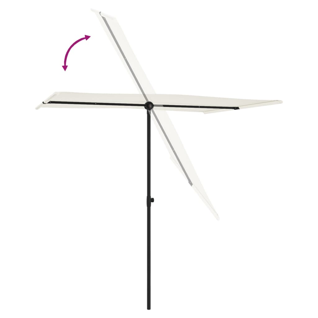 vidaXL Parasol d'extérieur avec mât en aluminium 2x1,5 m Blanc sable