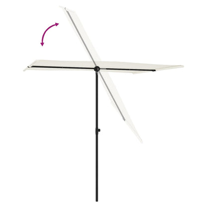 vidaXL Parasol d'extérieur avec mât en aluminium 2x1,5 m Blanc sable