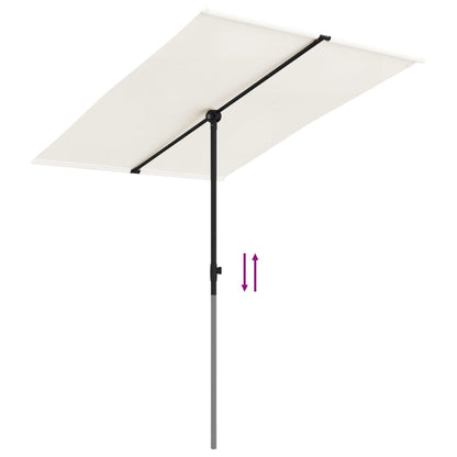 vidaXL Parasol d'extérieur avec mât en aluminium 2x1,5 m Blanc sable