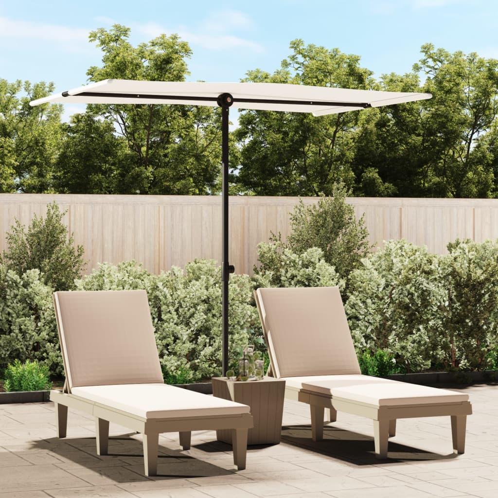 vidaXL Parasol d'extérieur avec mât en aluminium 2x1,5 m Blanc sable
