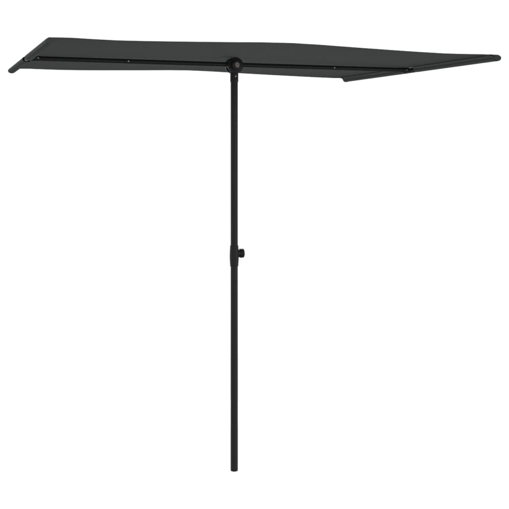 vidaXL Parasol d'extérieur avec mât en aluminium 2x1,5 m Anthracite