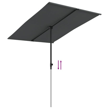 vidaXL Parasol d'extérieur avec mât en aluminium 2x1,5 m Anthracite