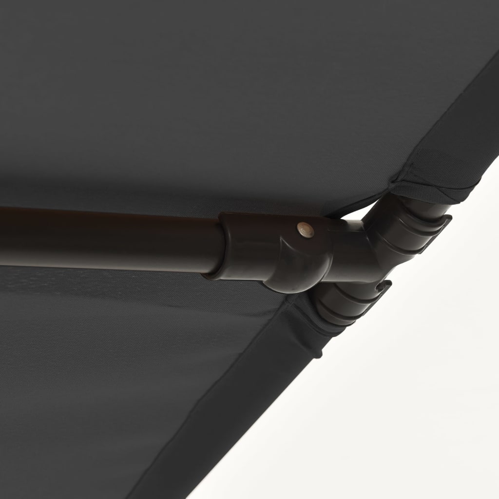 vidaXL Parasol d'extérieur avec mât en aluminium 2x1,5 m Anthracite