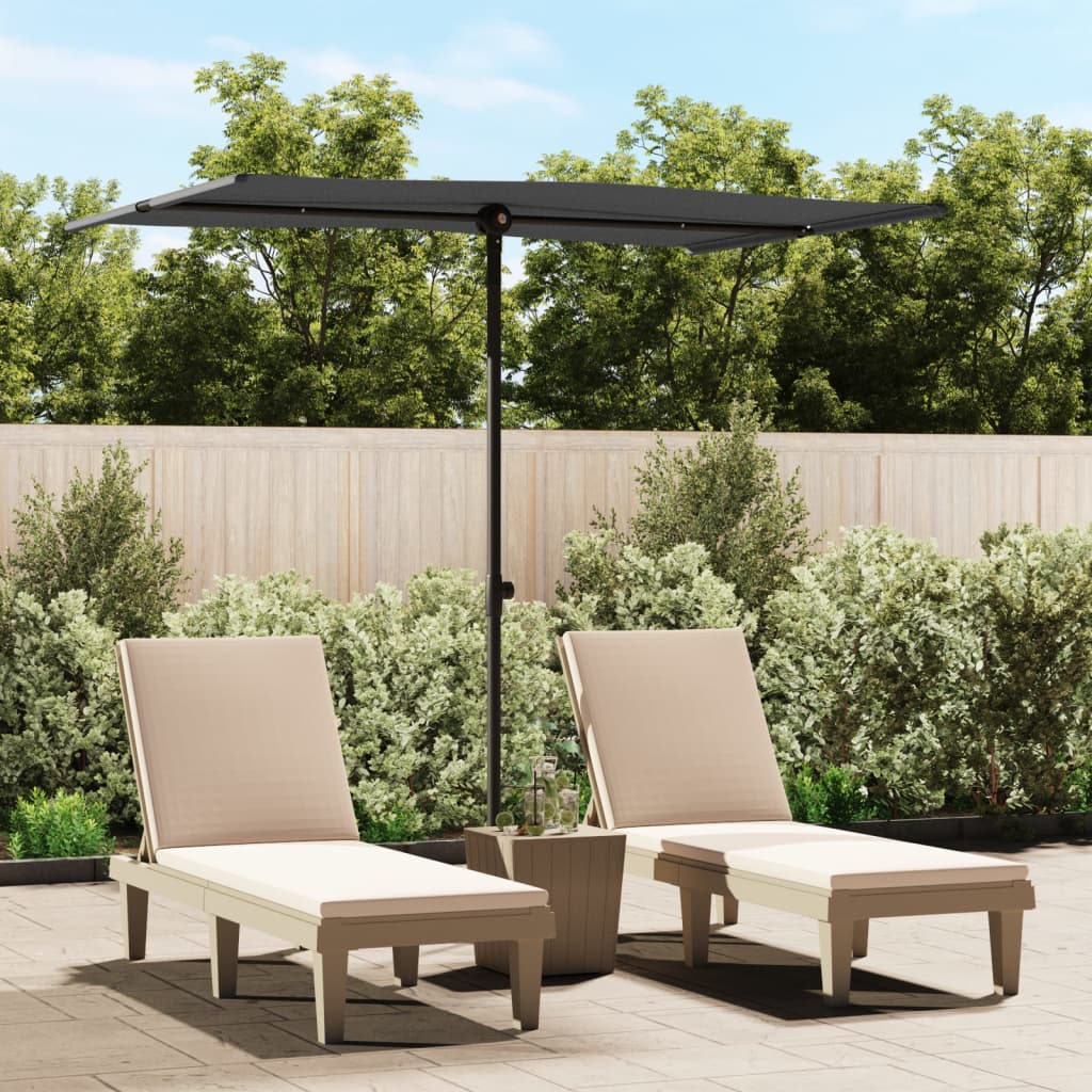 vidaXL Parasol d'extérieur avec mât en aluminium 2x1,5 m Anthracite