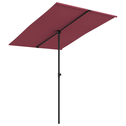 vidaXL Parasol d'extérieur avec mât en aluminium 2x1,5 m Bordeaux