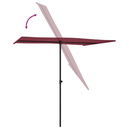 vidaXL Parasol d'extérieur avec mât en aluminium 2x1,5 m Bordeaux