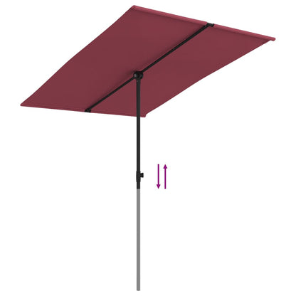 vidaXL Parasol d'extérieur avec mât en aluminium 2x1,5 m Bordeaux