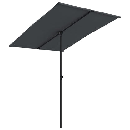 vidaXL Parasol d'extérieur avec mât en aluminium 2x1,5 m Noir