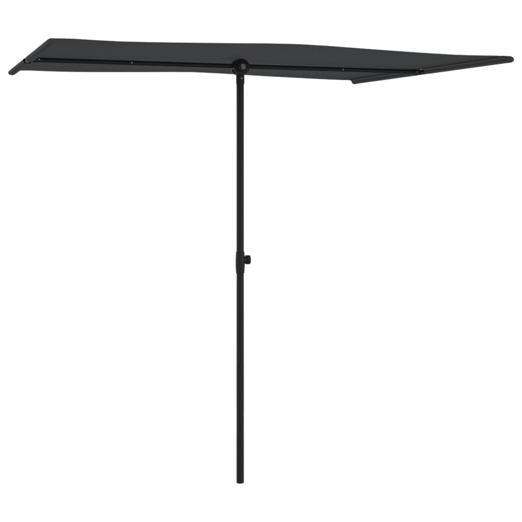 vidaXL Parasol d'extérieur avec mât en aluminium 2x1,5 m Noir
