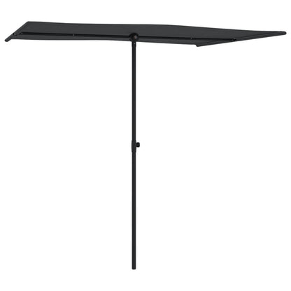 vidaXL Parasol d'extérieur avec mât en aluminium 2x1,5 m Noir