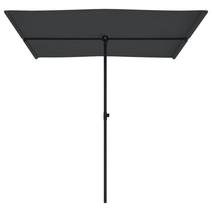 vidaXL Parasol d'extérieur avec mât en aluminium 2x1,5 m Noir
