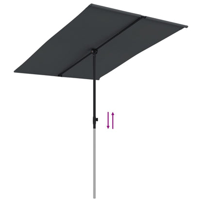 vidaXL Parasol d'extérieur avec mât en aluminium 2x1,5 m Noir