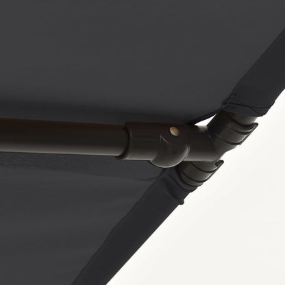 vidaXL Parasol d'extérieur avec mât en aluminium 2x1,5 m Noir