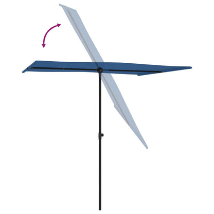 vidaXL Parasol d'extérieur avec mât en aluminium 2x1,5 m Bleu azuré