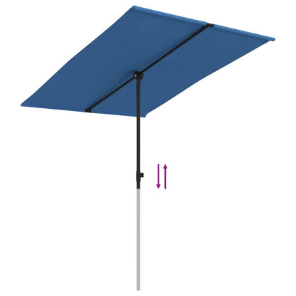vidaXL Parasol d'extérieur avec mât en aluminium 2x1,5 m Bleu azuré