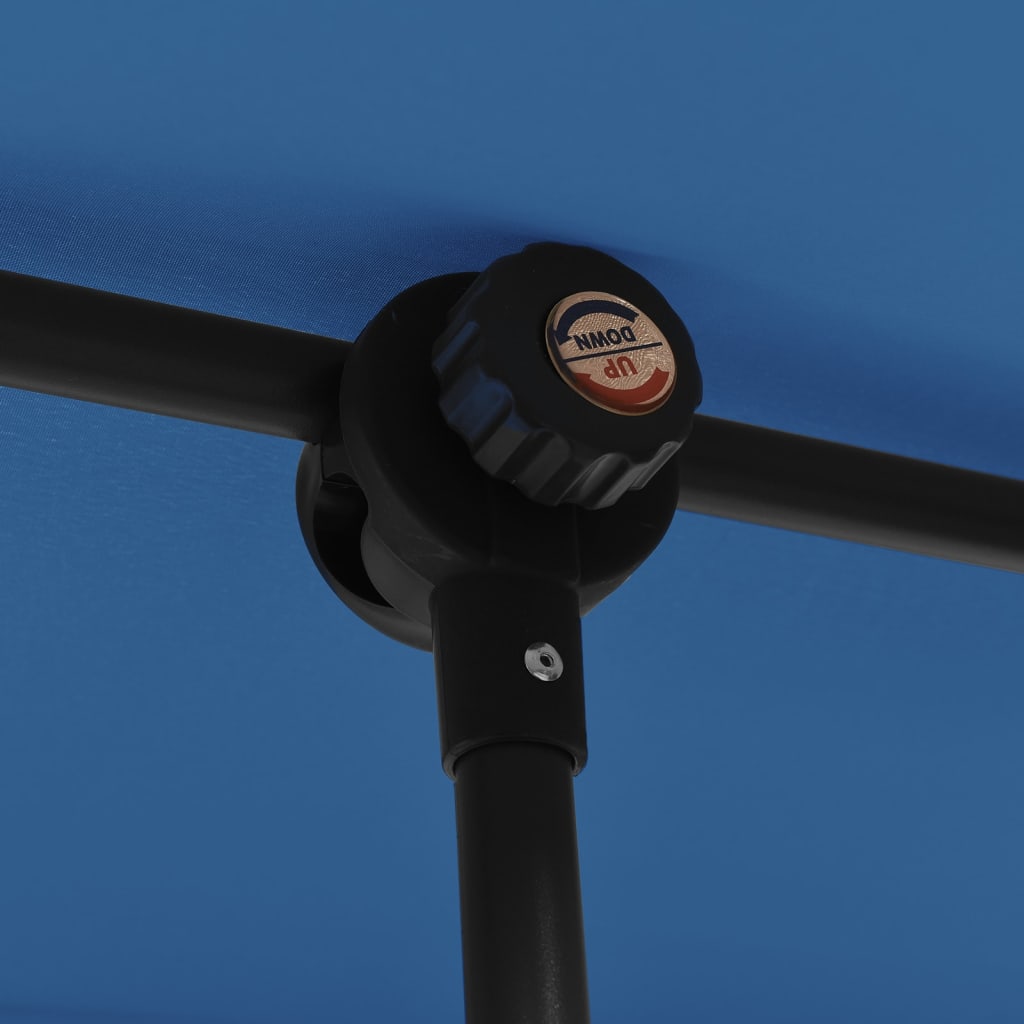 vidaXL Parasol d'extérieur avec mât en aluminium 2x1,5 m Bleu azuré