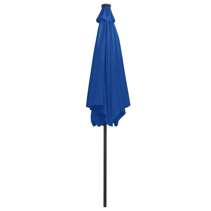 vidaXL Parasol avec LED et mât en aluminium 300 cm Bleu azuré