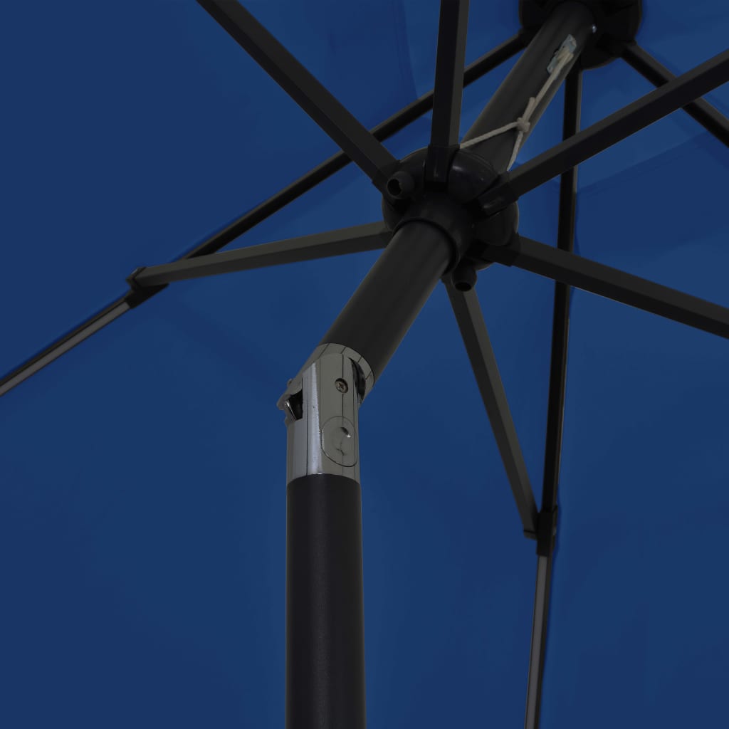 vidaXL Parasol avec LED et mât en aluminium 300 cm Bleu azuré