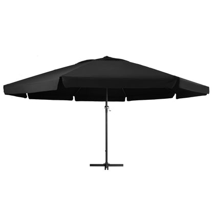 vidaXL Parasol d'extérieur avec mât en aluminium 500 cm noir