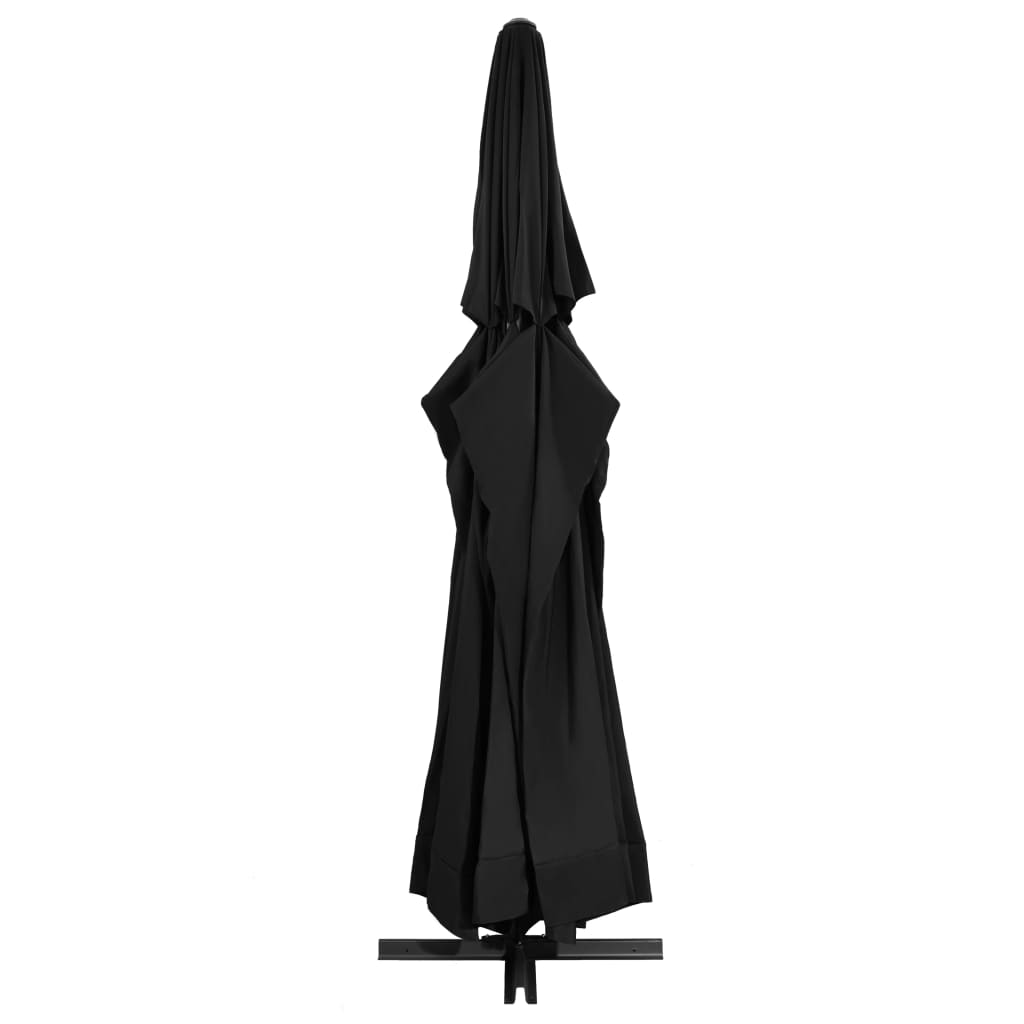 vidaXL Parasol d'extérieur avec mât en aluminium 500 cm noir
