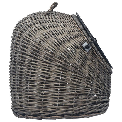 vidaXL Cage de transport pour chats Gris 50x42x40 cm Saule naturel
