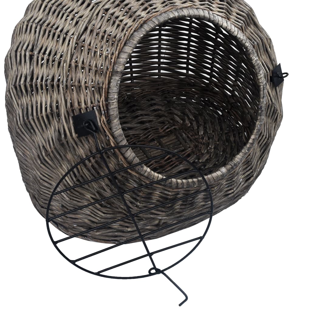 vidaXL Cage de transport pour chats Gris 50x42x40 cm Saule naturel