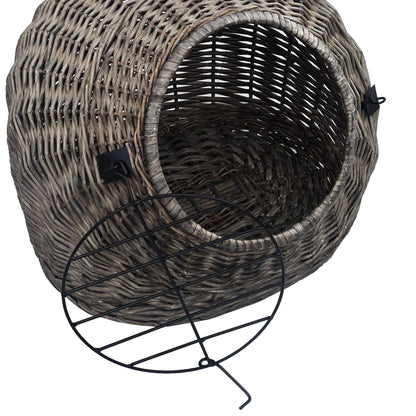 vidaXL Cage de transport pour chats Gris 50x42x40 cm Saule naturel