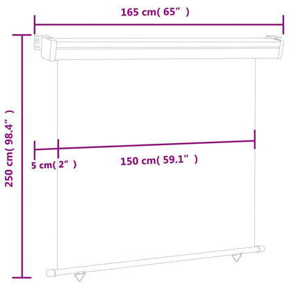 vidaXL Auvent latéral de balcon 160x250 cm Gris