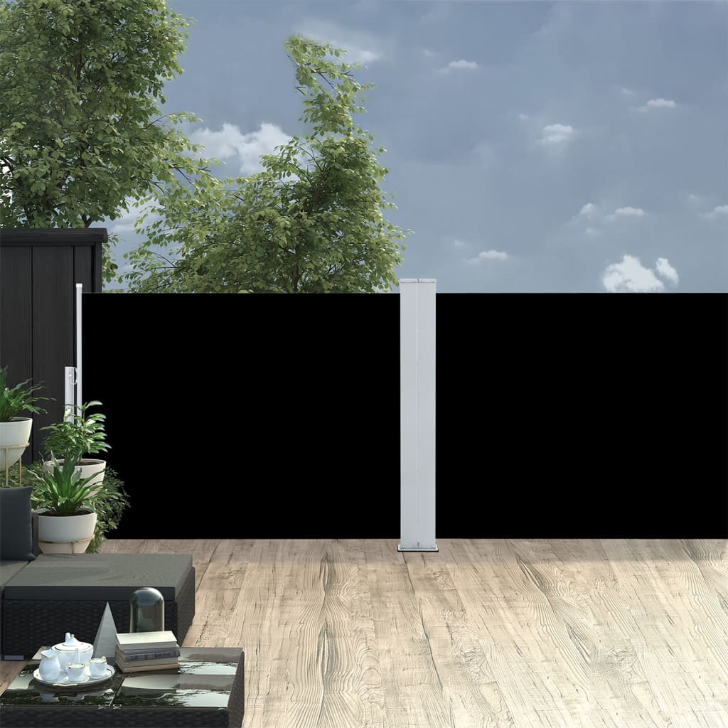 vidaXL Auvent latéral rétractable Noir 120 x 1000 cm