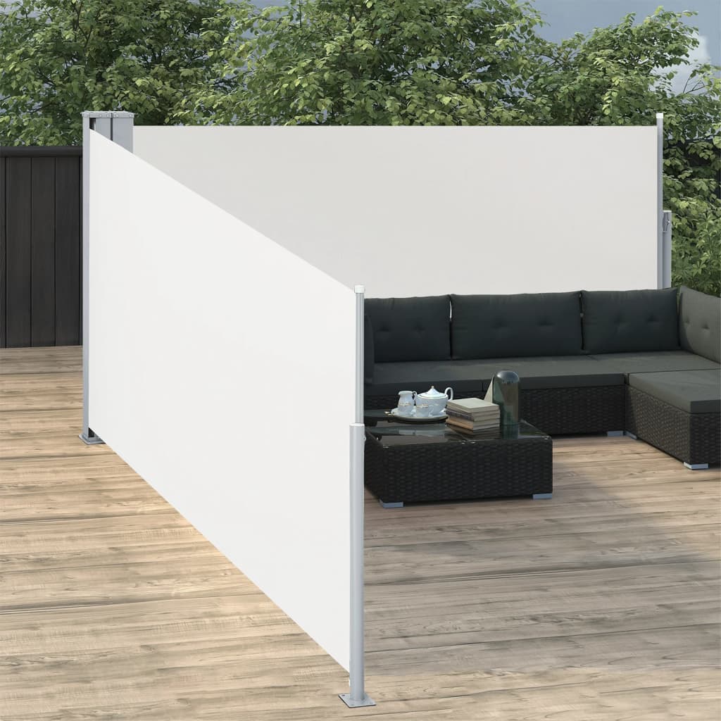 vidaXL Auvent latéral rétractable Crème 120 x 1000 cm