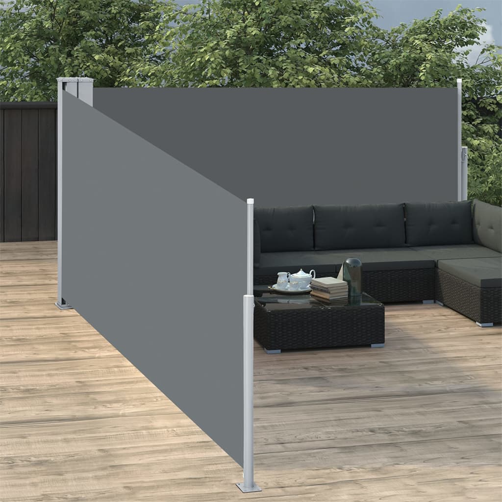 vidaXL Auvent latéral rétractable Anthracite 120 x 1000 cm